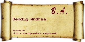 Bendig Andrea névjegykártya